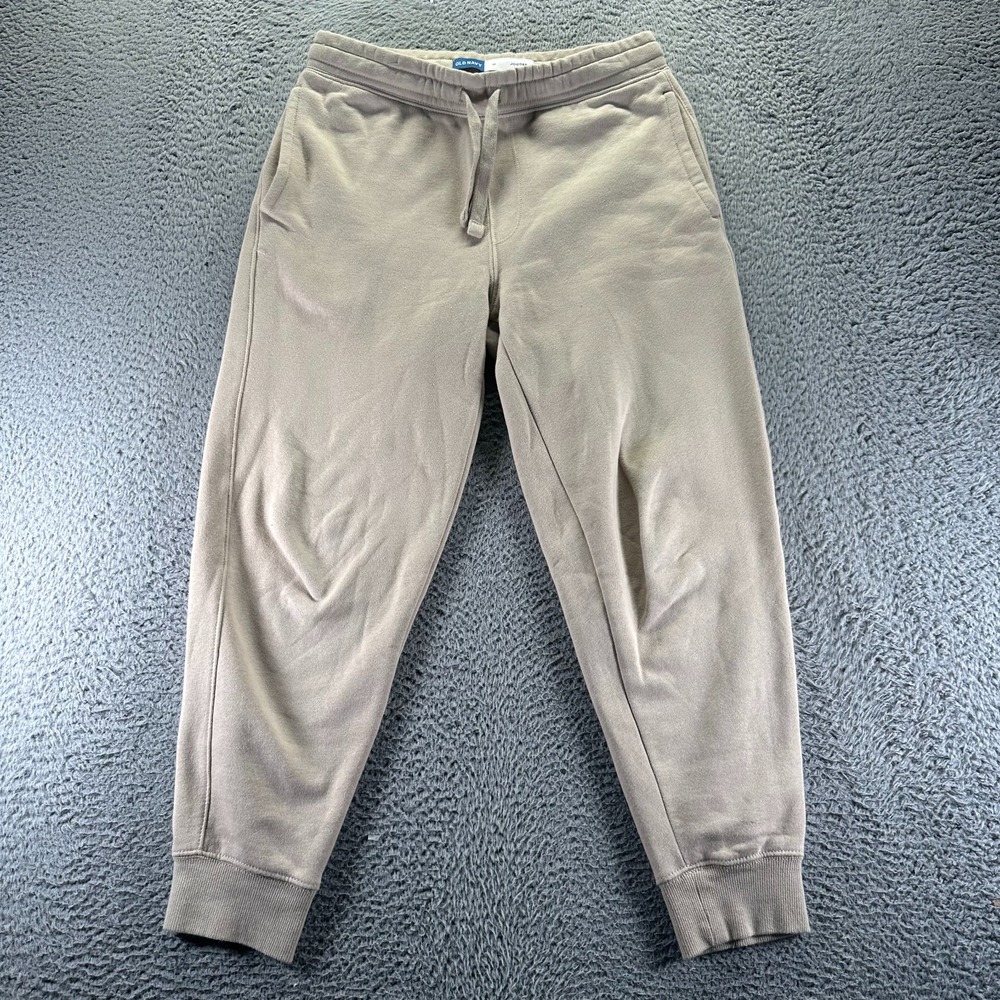 Old Navy Sweatpants Men's M Beige Cotton Jogger Tapered Performance Basketball